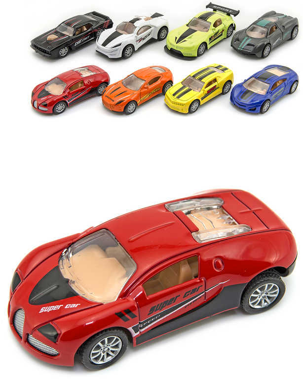 Auto sportovní 8cm model kovový na zpětné natažení různé druhy