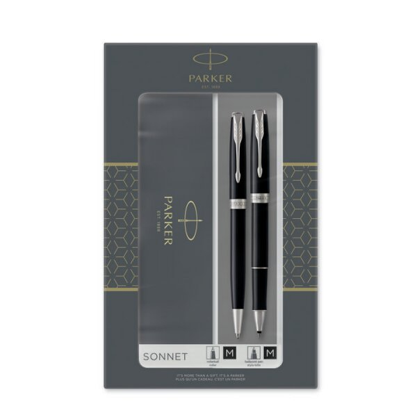 Parker Sonnet Black CT - sada kuličkového pera a rolleru