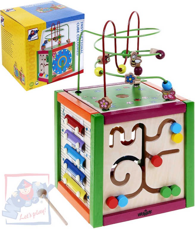 WOODY Didaktická kostka barevná