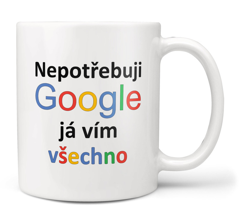 Vtipný šálek Google Já vím všechno