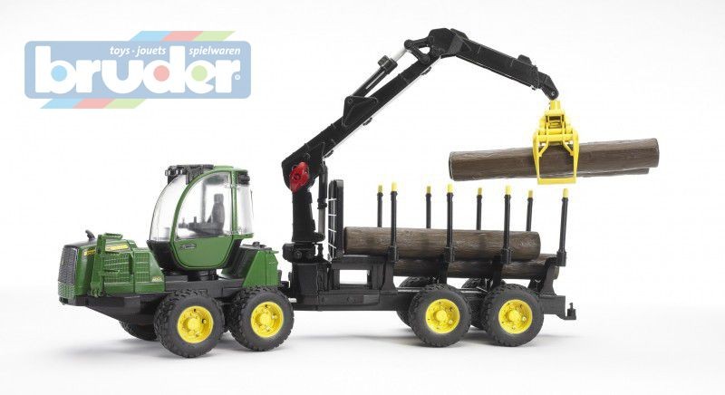 BRUDER 02133 Bworld Přepravník na dřevo JOHN DEERE 1210E