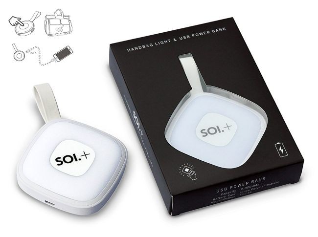 Dotekové LED světlo do tašky s Power Bank nabíječkou mobilů - SOI.+2000 white