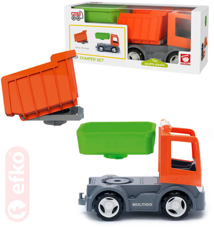 EFKO IGRÁČEK MultiGO Auto stavební sklápěčka set se 2 korbami STAVEBNICE