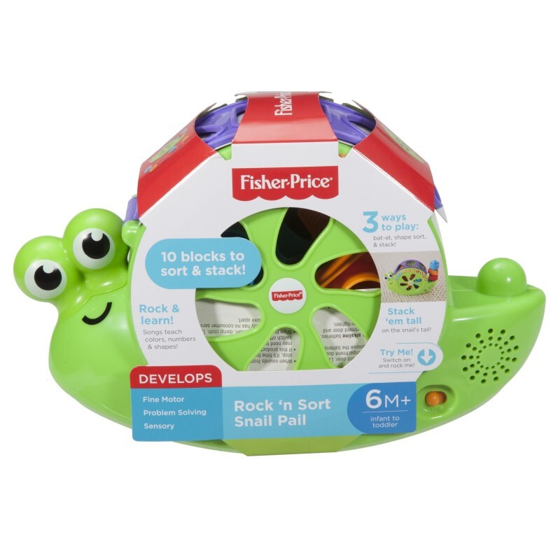 Interaktivní šnek s tvary a stavebními kostkami - Fisher Price