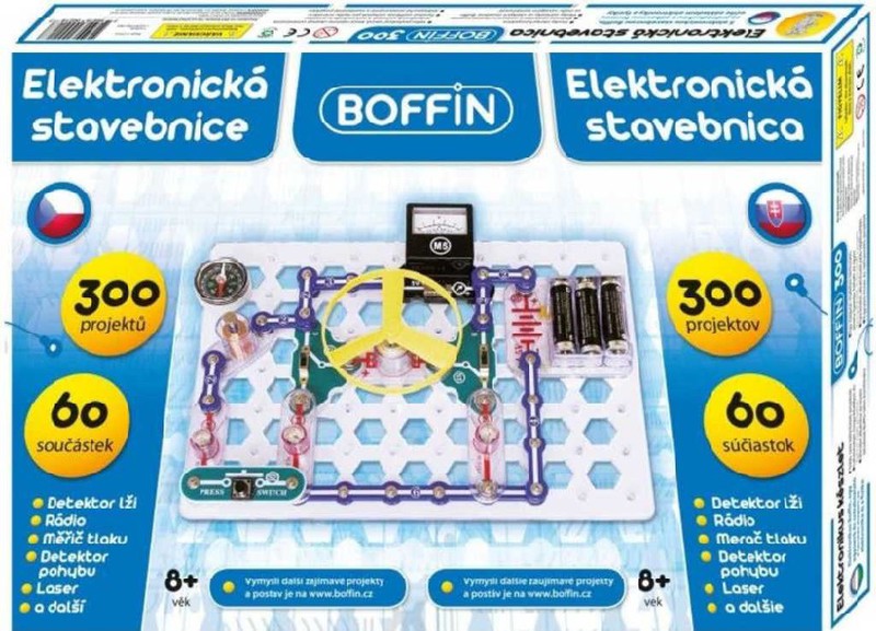 Boffin 300 elektronická stavebnice 300 projektů na baterie 60ks v krabici