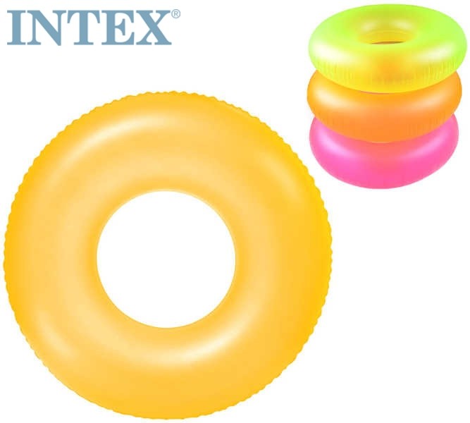 INTEX Kruh neon plavací 91cm nafukovací kolo do vody 3 barvy