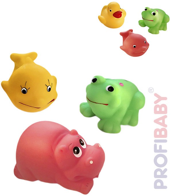 PROFIBABY Zvířátka baby gumová do vany set 3ks v sáčku 2 druhy