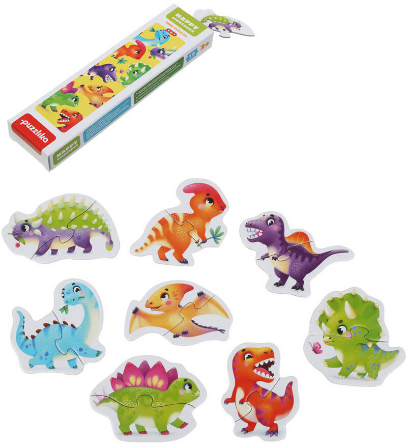 PUZZLIKA Baby puzzle skládačka Dinosauři 8x 2 dílky pro miminko