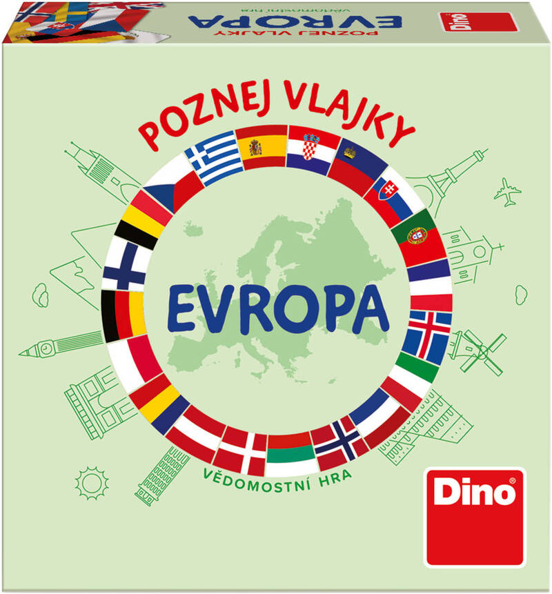 DINO Hra Poznej vlajky Evropa karetní *SPOLEČENSKÉ HRY*