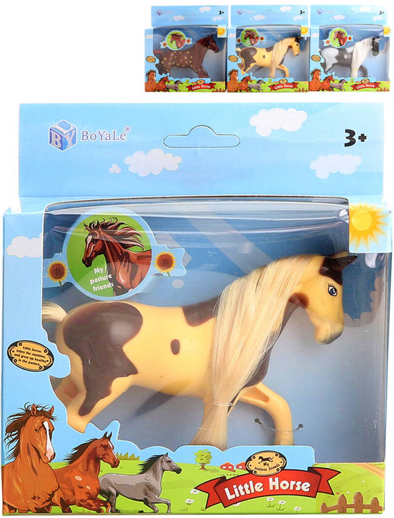 Koník plastový česací dlouhá hříva v krabičce 3 druhy