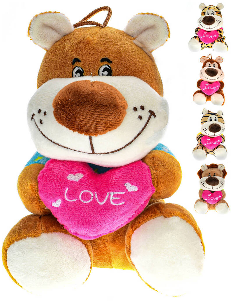 PLYŠ Zvířátko safari se srdíčkem Love 15cm 5 druhů *PLYŠOVÉ HRAČKY*
