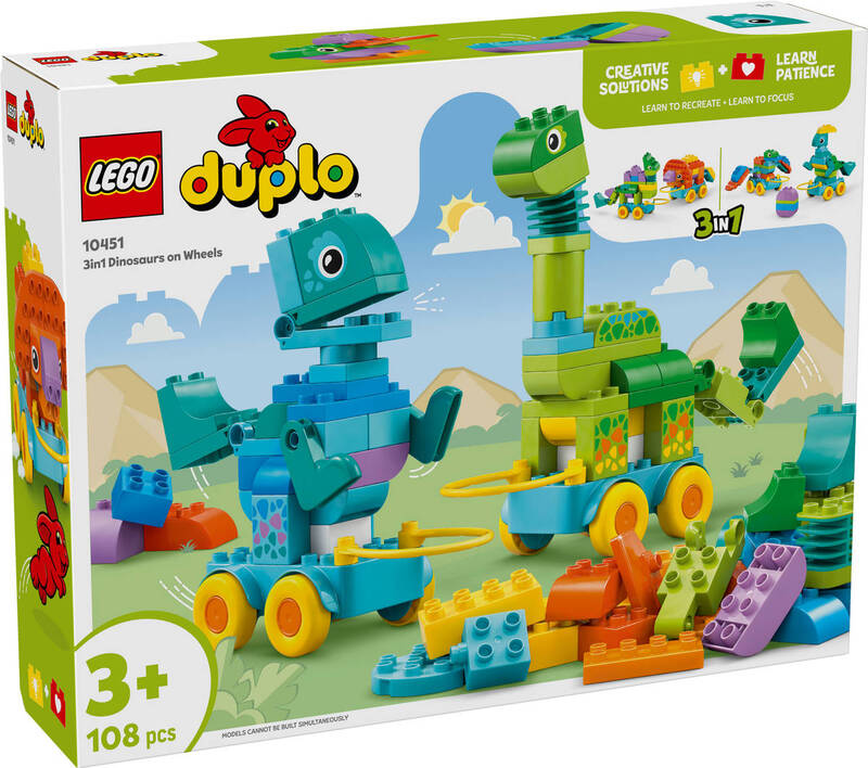 LEGO DUPLO Dinosauři na kolečkách 3v1 10451 STAVEBNICE