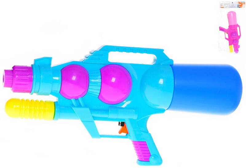 Pistole vodní 42cm se zásobníkem na vodu s pumpou 2 barvy plast
