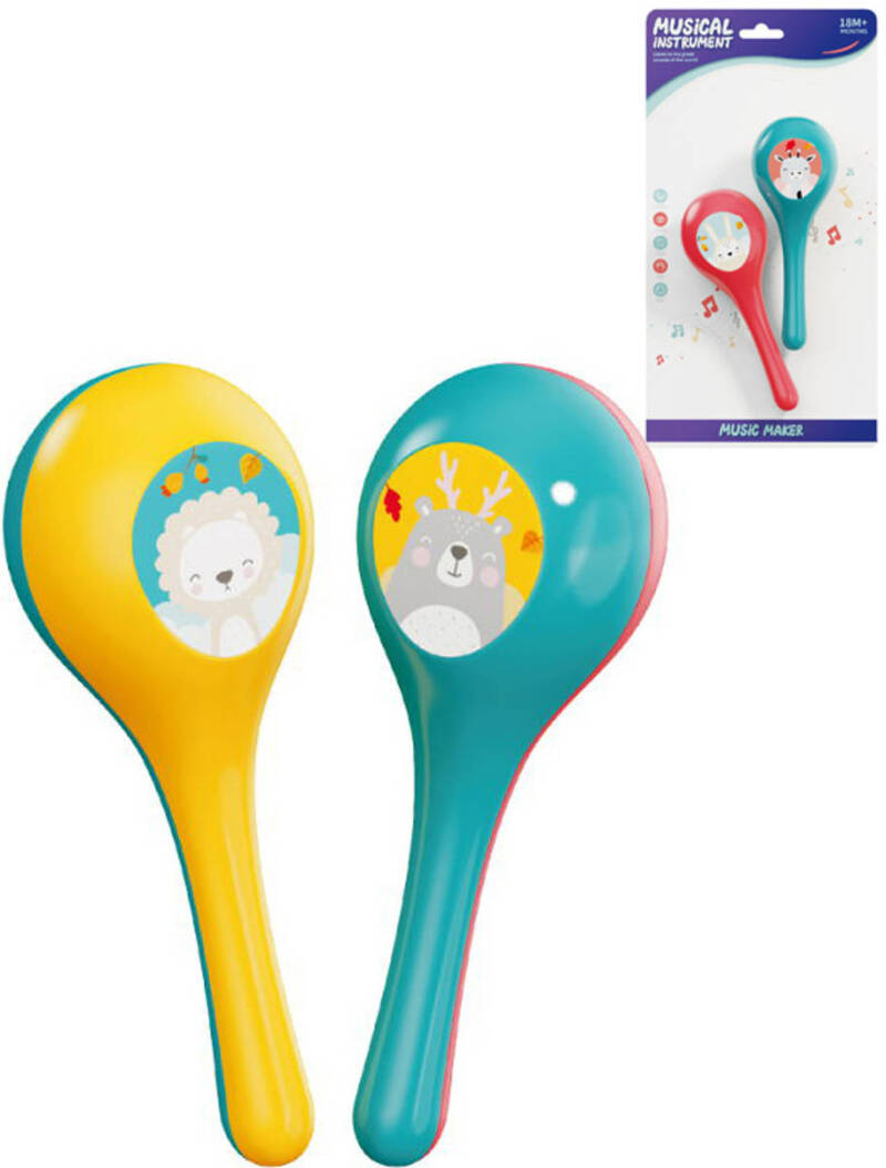 Rumba koule barevné set 2ks zvířátka plast *HUDEBNÍ NÁSTROJE*