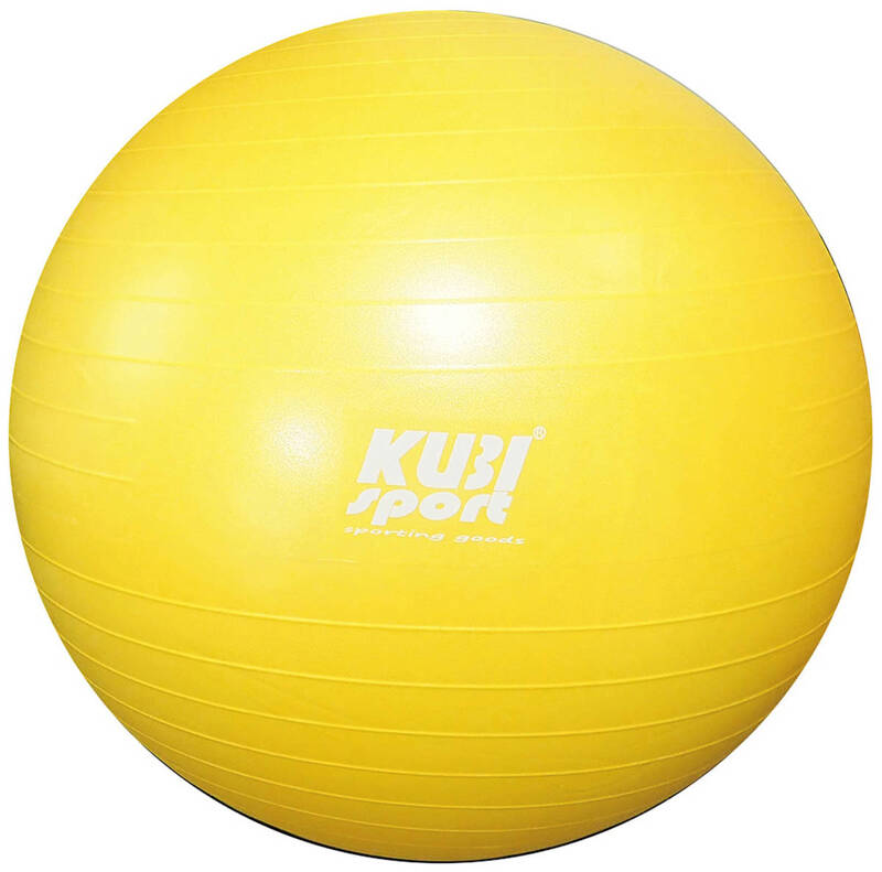 KUBISPORT Míč gymnastický žlutý 65cm fitness balon rehabilitační do 130kg