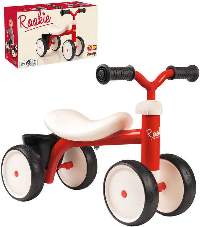SMOBY Baby odrážedlo Rookie červené odstrkovadlo s košíkem