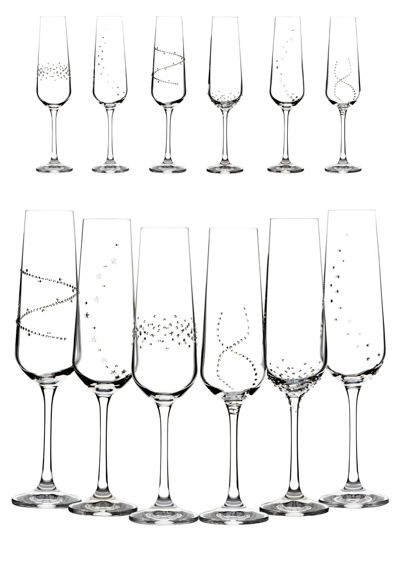 Set LIGHT - 6 ks křišťálových skleniček s krystaly Swarovski