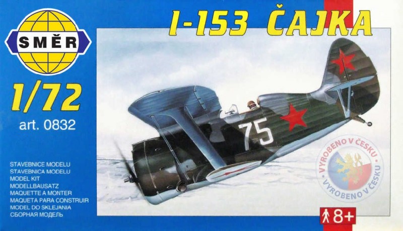 SMĚR Model letadlo Polikarpov I153 1:72 (stavebnice letadla)