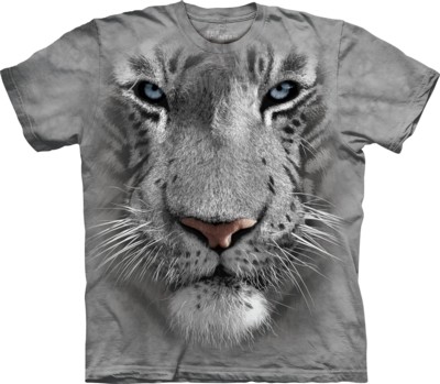Pánské tričko s 3d potiskem - White Tiger Face