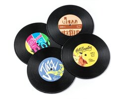 Podtácky 4 ks - VINYL RETRO