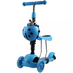 Dětská koloběžka 3v1 BERUŠKA se svítícími LED koly, modrá