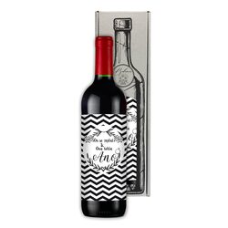 Dárkové svatební víno 0,75 l – on – ona, Merlot