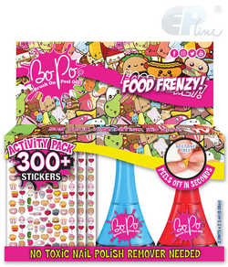 EP Line BO-PO Food Frenzy set lak na nehty slupovací 2ks + 300 samolepek