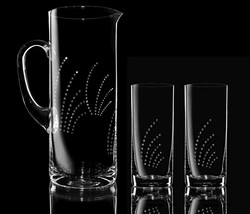 Křišťálový set džbánu a dvou sklenic FLAPPER