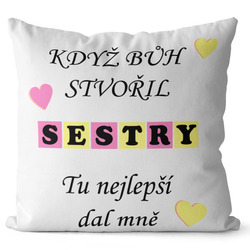 Polštářek Když bůh stvořil sestry
