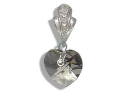 Přívěsek s krystaly Swarovski Carlo Romani – srdce 10mm - black diamond