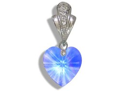 Přívěsek s krystaly Swarovski Carlo Romani – srdce 10mm - aquamarin