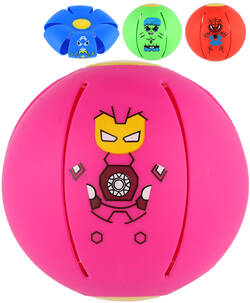 Flat Ball Hoď disk, chyť míč! disk 8cm měnící se v míč s obrázkem 4 barvy 2v1