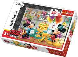 TREFL PUZZLE Mickey a Minnie slaví narozeniny 27x20cm 30 dílků skládačka