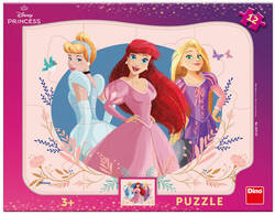 DINO Puzzle deskové 12 dílků Disney Princezny 31x23cm skládačka