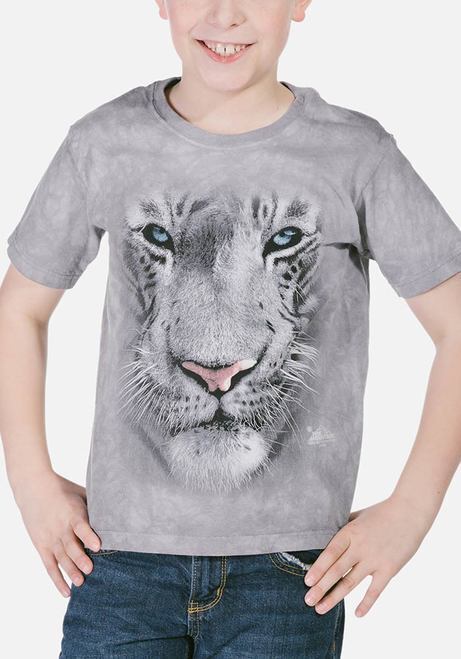 Dětské trička s potiskem - White Tiger Face