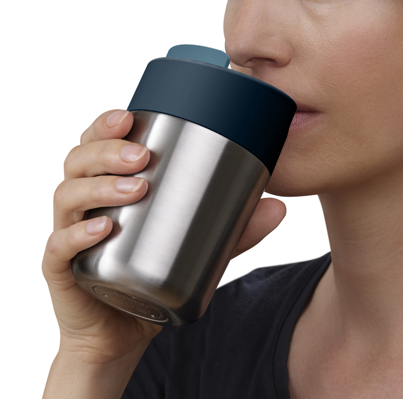 Hrnek cestovní s hygienickým uzávěrem Sipp Travel Mug 81125, 340ml, nerez