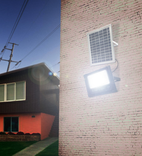 Reflektor s venkovním solárním panelem IP67 s dálkovým ovládáním studená bílá 60W