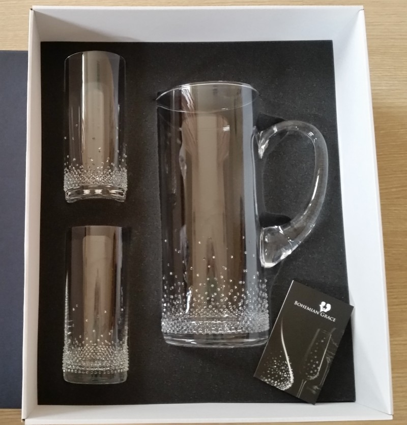 Křišťálový set džbánu a dvou sklenic FLAPPER