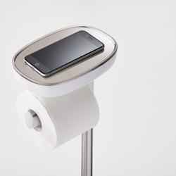 Stojan s WC štětkou EasyStore 70519, nerez/bílý