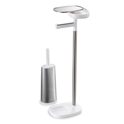 Stojan s WC štětkou EasyStore 70519, nerez/bílý
