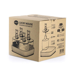 Stojánek s dózami se lžičkou Lucky Mouse Set 10366, 4x 250ml