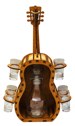 Darček pre muzikanta - Ozdobná fľaša na alkohol Gitara